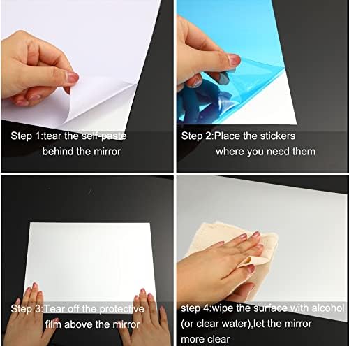 Zonon Flexible Mirror Sheets Self Adhesive Non Glass Mirror Tiles Stickers for Home Wall Decor(10 Pieces,10 x 12 Inches) - Image 2
