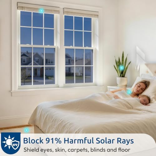 rabbitgoo Window Privacy Film One Way, 17.5" x 157.4", Blue Silver - Image 4