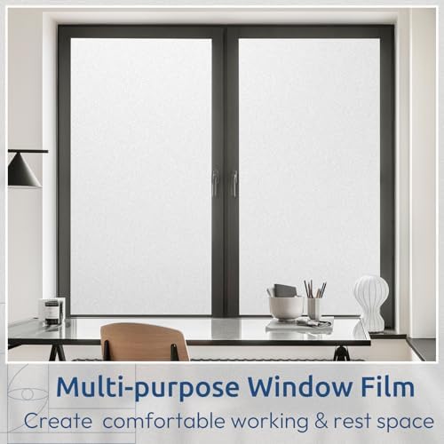 rabbitgoo Frosted Glass Window Privacy Film, No Glue, White, 11.8" x 78.7" - Image 7