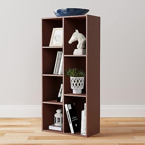 Amazon Basics 7 Cube Storage Organizer Bookcase, Sturdy Shelves, Book Shelf, Espresso, 9.3"D x 19.5"W x 41.7"H - Image 2