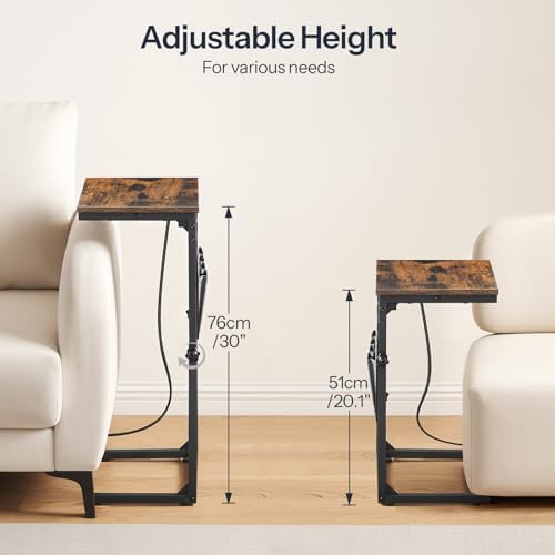 HOOBRO Side Tables for Couch, Adjustable Height C Shaped End Tables - Image 5