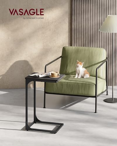 VASAGLE C-Shaped End Table, Small Sofa Side Table with Metal Frame - Image 2
