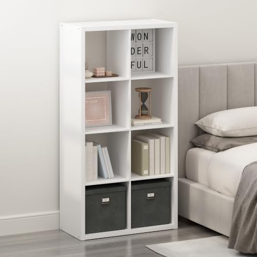 Furinno Simple 8-Cube Storage Organizer, Extra Thick Frame, Plain White by Furinno-FitsYourSpaceFitsYourBudget