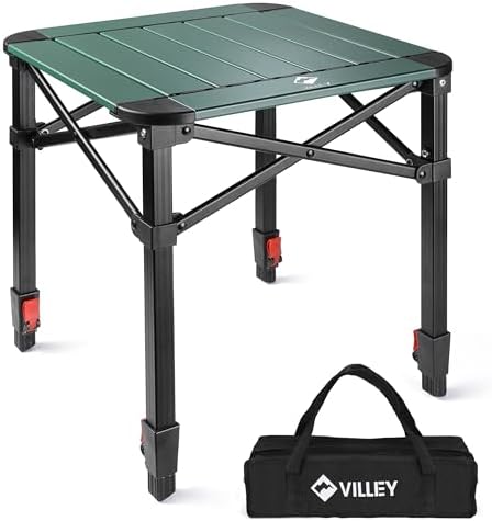 VILLEY Folding Camping Square Table, Portable Aluminum Table, Large by VILLEY