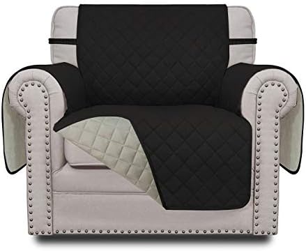 Easy-Going Reversible Couch Cover, Small Chair, Black/Beige by Easy-Going