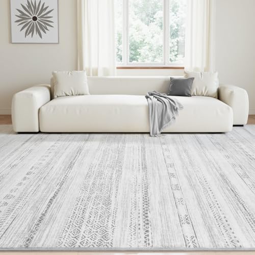 6x9 Area Rugs for Living Room Machine Washable Rug Distressed Indoor Carpet Neutral Moroccan Boho Rug Ultra Soft Area Rug for Bedroom Dining Room Playroom Office, Grey - Image 3