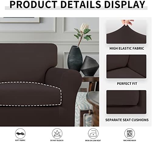 Easy-Going 2 Pieces Stretch Sofa Slipcover for Armchair Washable - Image 4