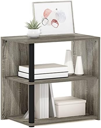 Furinno Romain Side Table, 2-Tier End Table with Open Shelf, Night Stand, Bedside Table, for Living Room, Bedroom, French Oak by Furinno-FitsYourSpaceFitsYourBudget