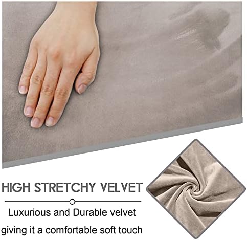ULTICOR Velvet 8-Pieces Recliner Sofa Covers Stretch Reclining Couch Covers for 3 Cushion Reclining Sofa Slipcovers Furniture Covers Thick Soft Washable (3 Seater Recliner Cover, Taupe) - Image 3