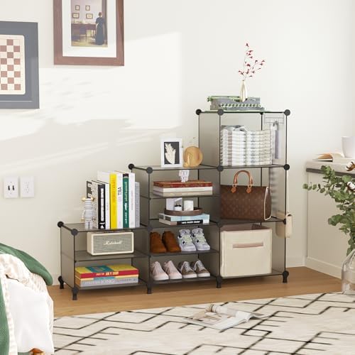AWTATOS 6 Cube Closet Organizer Storage Shelves, Grey - Image 4
