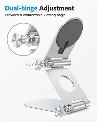 OMOTON MS02 Phone Stand for Magsafe Charger, Phone Holder for iPhone Silver - Image 4