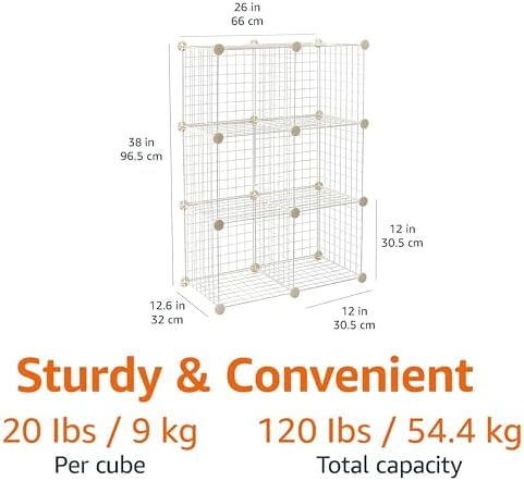 Amazon Basics Cube Wire Grid, 6-Cube, 12 x 12-Inches, White - Image 2