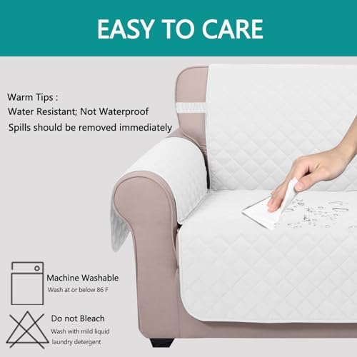 U-NICE HOME Reversible Sofa Cover Couch Cover for Dogs, White - Image 5