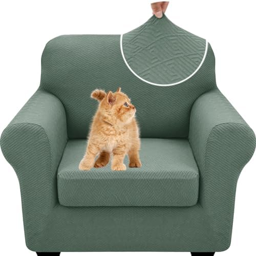 XINEAGE 2-Piece Stretch Armchair Sofa Cover, Washable Couch Covers for Dog by XINEAGE
