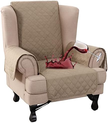Turquoize 100% Waterproof Wing Chair Cover Wing Armchair Slipcovers, Khaki by Turquoize