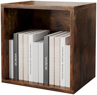 FUSUNBAO Magic DIY Cube Storage Organizer Stackable Cubes for Home Books Clothes Toy-Modular Cubby Storage System-Office Cubical-Bookcase Closet (Antique Brown, General Cube) by FUSUNBAO