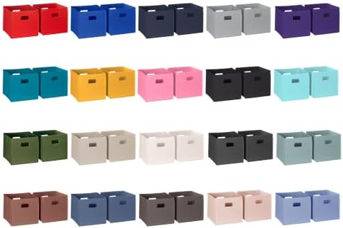 RiverRidge Folding Storage Bins - 2-pack of 10in Tall Periwinkle Blue Cubes - Image 6
