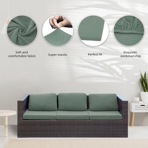 8 Pcs Outdoor Cushion Covers, Patio Sofa Cushion Covers Replacement - Image 4