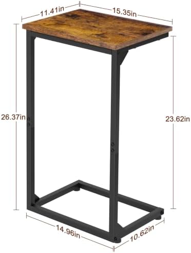 AMHANCIBLE Couch Side Table, 26.37" Tall C Shaped End Table Set of 2 - Image 3