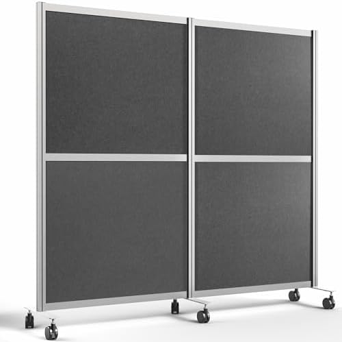 VIVO Dark Gray Mobile Freestanding 76 x 66 inch Privacy Panel, PP-MWS63D-M by VIVO