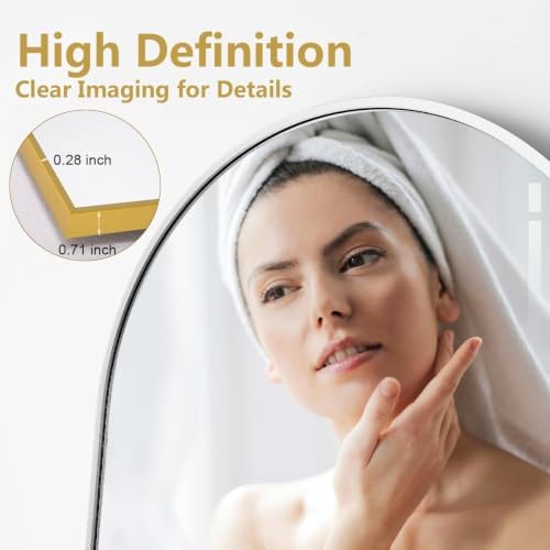 Rowjut Floor Mirror Arched Mirror Full Length 56"X20"Full Length Mirror can be Free Standing or Hanging on the wall Used in Living Room Entrance Hall Corridor Room Bathroom etc（White - Image 3