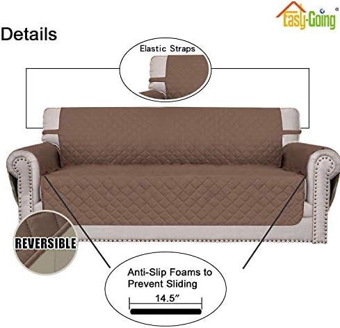 Easy-Going Reversible Couch Cover, Small Chair, Brown/Beige - Image 3
