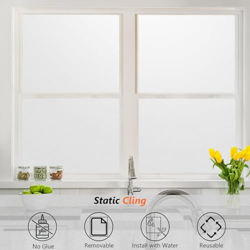 Kromapolis Frosted Glass Window Privacy Film with Tools, 35.4″ x 157.4″ - Image 5