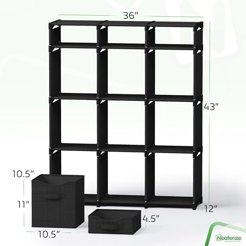 Cube Storage Organizer with Storage Bins Included - The Perfect Closet Organizers and Storage Solution. Includes 12 Storage Cubes, Great For Toy Storage, Closet Storage, Clothes Storage (Black) - Image 3