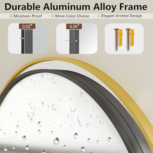 Large Full Length Mirror, 30"x71" Arched Floor Mirror Full Length with Stand, Room Decor Big Full Body Mirror with HD Tempered Glass Aluminum Frame for Bedroom Living Room, Black - Image 4