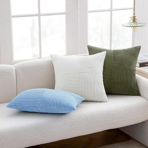 MIULEE Light Blue Decorative Throw Pillow Covers for Couch 18x18 Inch - Image 5