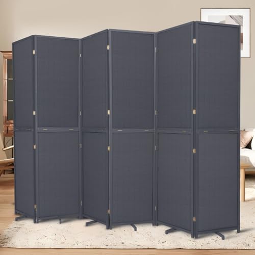 Bamboo Room Divider 6 Panel Wall Divider,Folding Screen W/Extra Stable Base by HOMSCREENER