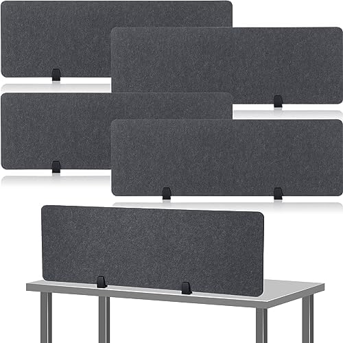 Yaomiao 4 Pack Acoustic Desk Divider Soundproof Desk Privacy Panel Freestanding Partitions Sound Absorbing Divider for Office Reduce Noise and Visual Distractions 47.3" x 16"(Dark Gray) by Yaomiao