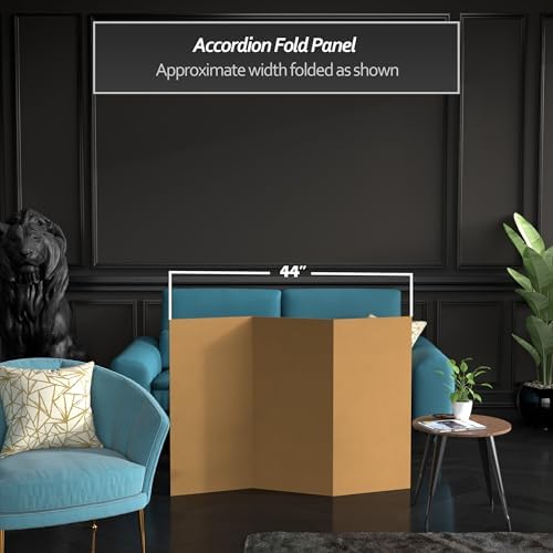 3 ft. Short Brown Temporary Cardboard Folding Screen - 3 Panels - Image 3