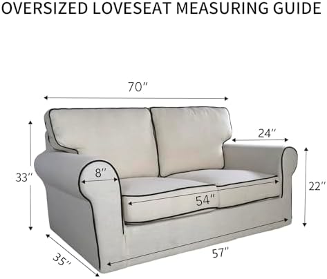 PureFit Super Stretch Sofa Slipcover – Spandex Non Slip Soft Couch Sofa Cover, Washable Furniture Protector with Non Skid Foam and Elastic Bottom for Kids, Pets (Oversized Loveseat, Chocolate) - Image 6