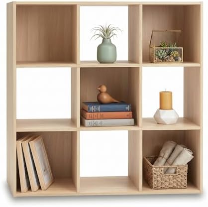 Signature Design by Ashley Piperton 9 Cube Storage Organizer Bookshelf, Tan by Unknown