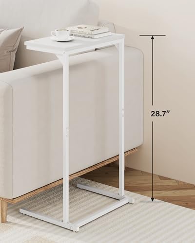 TUTOTAK C Shaped End Table, Small Side Table, 28.7 inch Tall Couch Table - Image 3