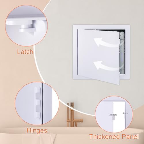 Suteck Plastic Access Panel for Drywall Ceiling 10 x 10 Inch Reinforced Plumbing Wall Access Doors Removable Hinged White - Image 5