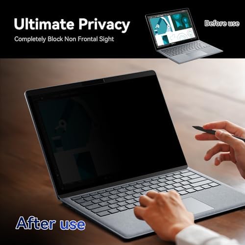 Magnetic Privacy Screen for 14.4 inch Microsoft Surface Laptop Studio 2/1, Removable Anti Glare Blue Light Laptop Privacy Filter, Anti Spy Black Protector Security Private - Image 2