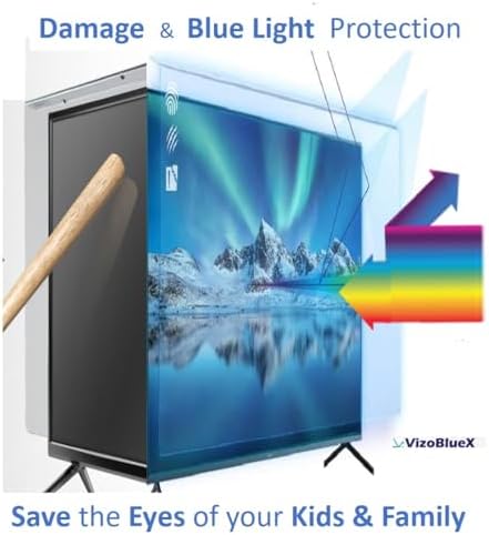 VizoBlueX 55 inch Blue Light and Damage TV Screen Protector. Protection Shield & Anti-Blue Light Filter Blocking UV for LCD LED 4K OLED QLED (48.4 x 28.5 inch) - Image 2