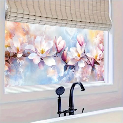 HOMETITUTE Rainbow Flowers Privacy Window Film 39.3x17.7 Inch PVC - Image 5