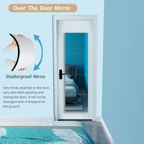 quegau Full Length Mirror for Kids Safety Shatterproof Mirror,Plastic Wall Mirrors,Made of Acrylic Plexiglass Mirrors,4 Pcs 10"x10",Long Bedroom Door Closet Miroir,Workout for Home Gym Body Miroir - Image 4