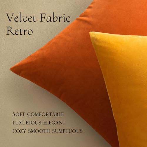 MIULEE Velvet Throw Pillow Covers 18x18 Inch Pack of 2 Gold - Image 5