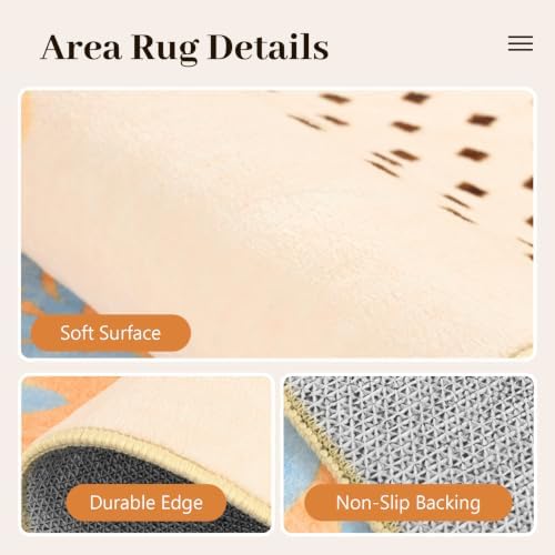 6x9 Ft Washable Area Rug for Living Room Cream Yellow Modern Neutral Carpet - Image 6