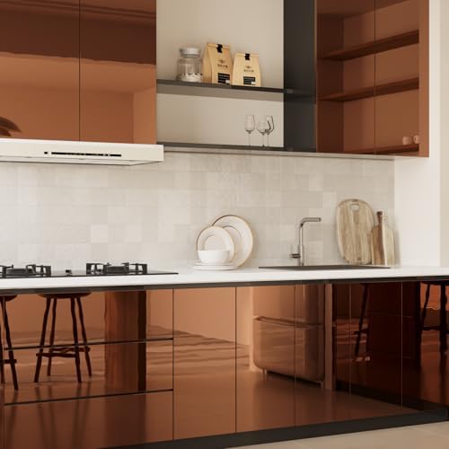 VaryPaper 15.7''x78.7'' Brown Mirror Contact Paper Peel and Stick Mirror Wallpaper Flexible Self Adhesive Mirrored Vinyl Sheet for Crafts Cabinets Home Decor Cuttable Reflective Mirrored Wall Stickers - Image 3