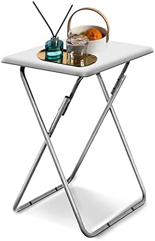 Garden 4 you Portable Folding TV Tray Table TV Dinner Tray with Sturdy MDF,No Assembly Required, 25In(White,1PC) by Garden4you