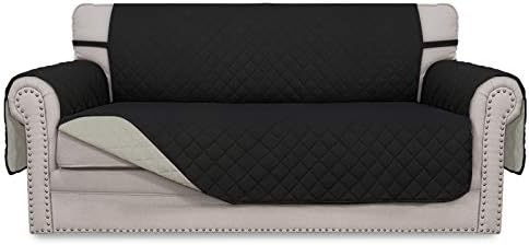 Easy-Going Reversible Couch Cover, 2 Cushion Sofa, Black/Beige by Easy-Going