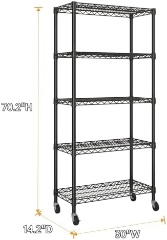Golpart Shelves Storage Shelf Wire Closet Bathroom Organizers Metal Pantry - Image 2