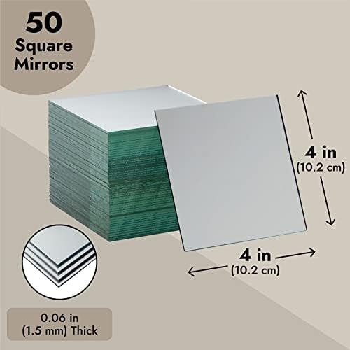 Bright Creations Square Mirror Tiles - 4 in, Silver, Pack of 50 - for Crafts & Table Centerpieces - Mirror Mosaic Tiles - Image 4