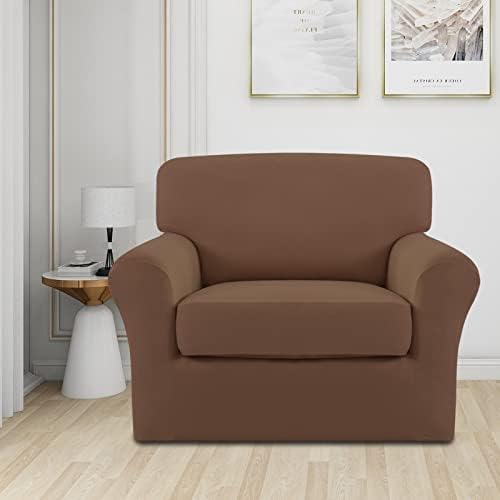 Easy-Going 2 Pieces Stretch Sofa Slipcover for Armchair Washable - Image 2