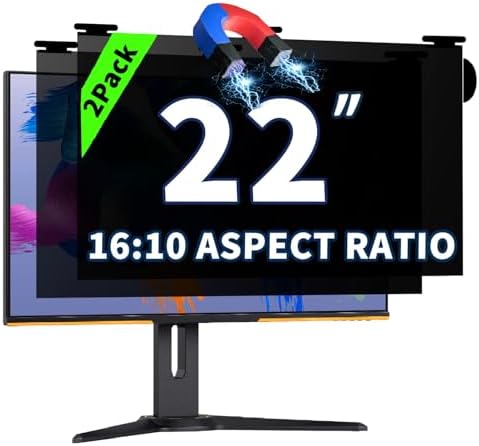 2 Pack Magnetic Hanging Computer Privacy Screen 22'' for 16:10 Aspect Ratio by Halloive